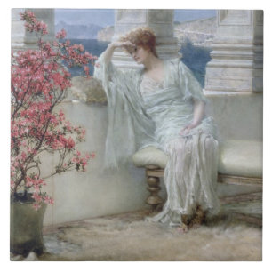 Alma-Tadema   ihre Augen sind mit ihren Gedanken? Fliese
