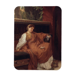 Alma-Tadema Lesbia, das über einem Spatzen wein Magnet
