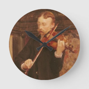 Alma-Tadema Maurice Sons playing the Violin Runde Wanduhr