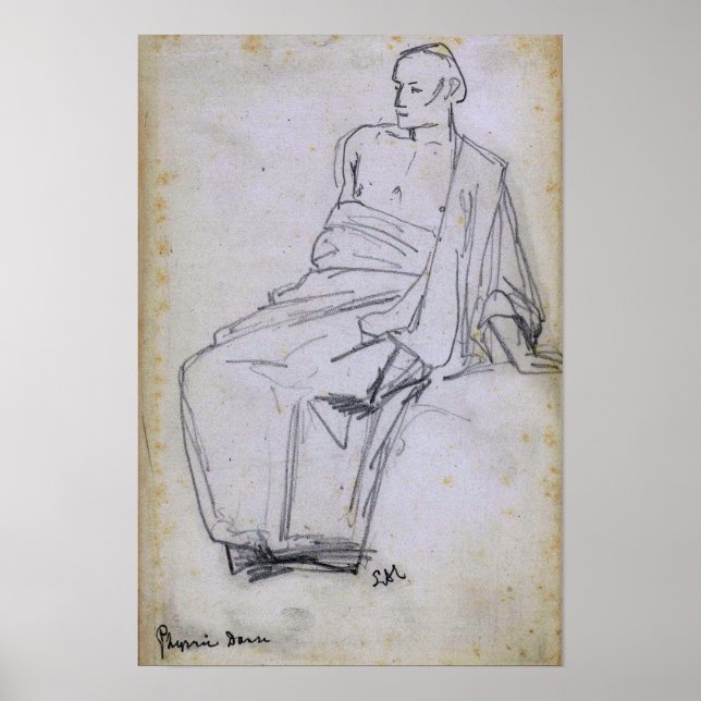 Alma-Tadema - Studie über eine sitzende Abbildung  Poster (Vorne)