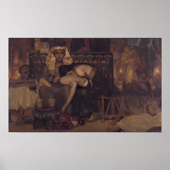 Alma-Tadema - Tod des ersten Sohn des Pharao Poster (Vorne)
