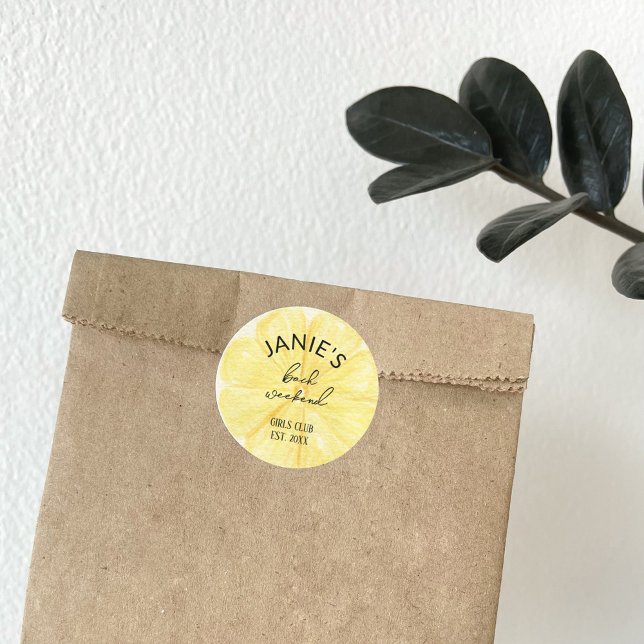 Almafi Lemon Junggeselinnen-Abschied | Bridal Butt Runder Aufkleber (Von Creator hochgeladen)