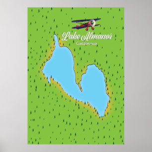 Almanor California USA-Karte Poster