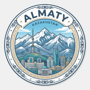 Almaty Kasachstan Runder Aufkleber