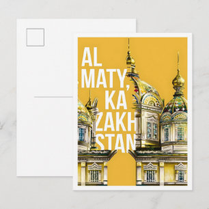 Almaty Kasachstan Vintage-Reise  Postkarte
