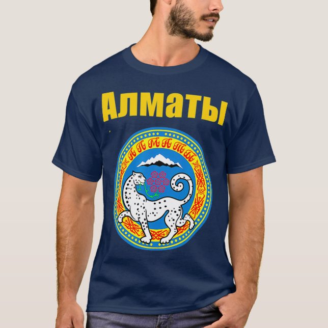 Almaty Kasachstan Wappen Geschenk Kasachstan T-Shirt (Vorderseite)