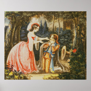 Almaviva kniet vor seiner Ehefrau in Zorn Poster