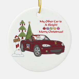 ALMC-Santa-Schlitten Keramikornament