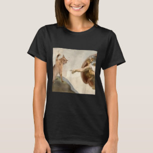 Almighty Slap Funny Cat Gottes Schöpfung von Adam  T-Shirt