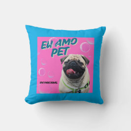 Almofada 40,6 cm x 40,6 cm Pet Azul Kissen