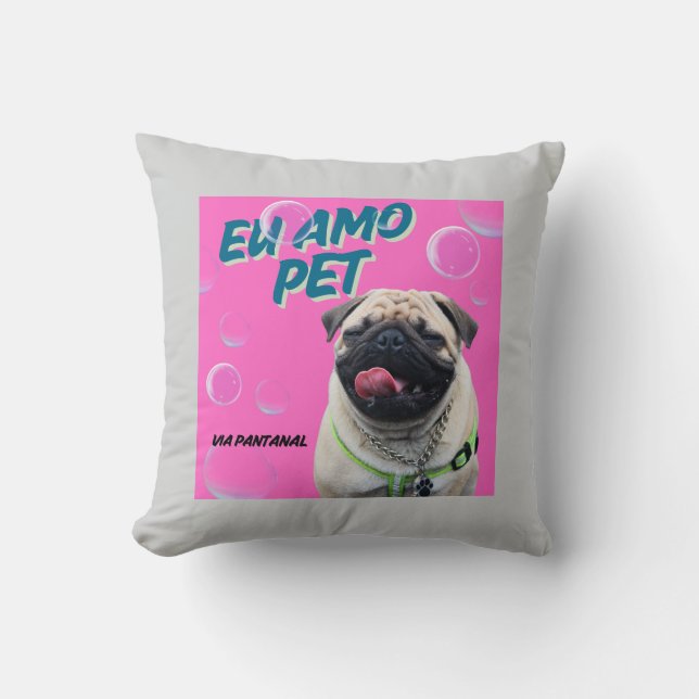 Almofada 40,6 cm x 40,6 cm Pet Pink Kissen (Vorderseite)