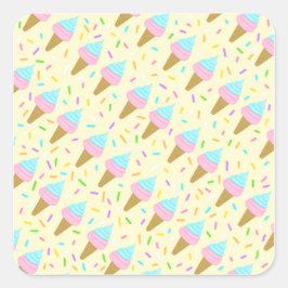 Almofada fofa com estampa contínua de sorvetes quadratischer aufkleber