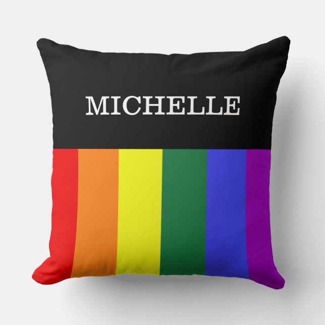 Almofada Grande Orgulho Gay Rainbow Personalizado Kissen (Vorderseite)