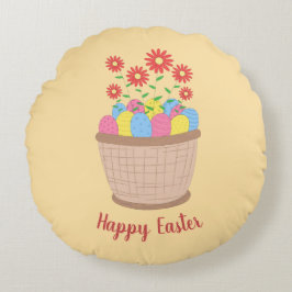 Almofada redonda de Páscoa (Happy Easter) Rundes Kissen