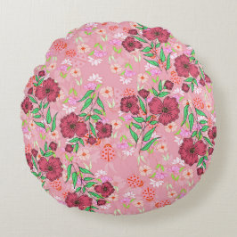 Almofada Redonda Jardim de flores Rundes Kissen