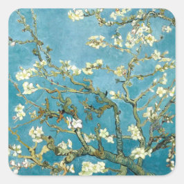 Almond blossom (1890) Vincent Van Gogh Floral art Quadratischer Aufkleber