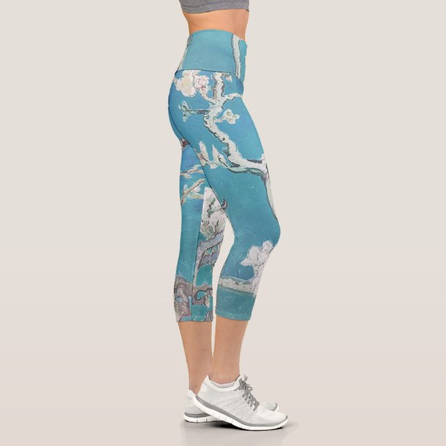 Almond Blossom Van Gogh Art Capri Leggings (Rechts)