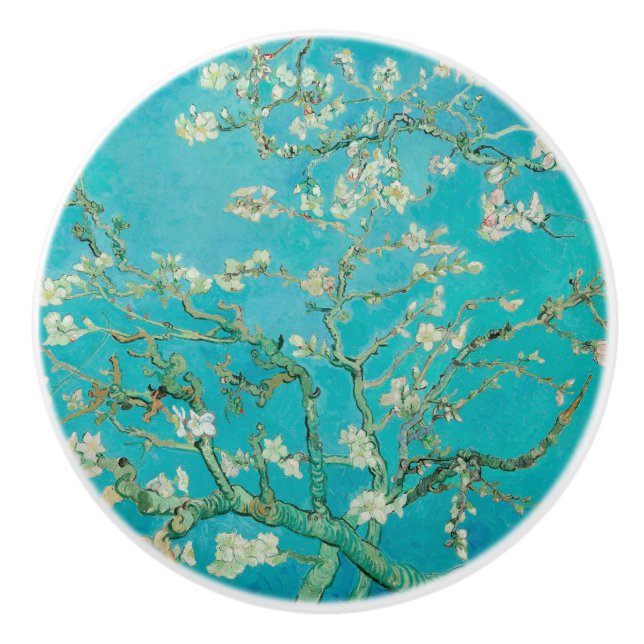 Almond Blossom Van Gogh Keramikknauf (Vorderseite)