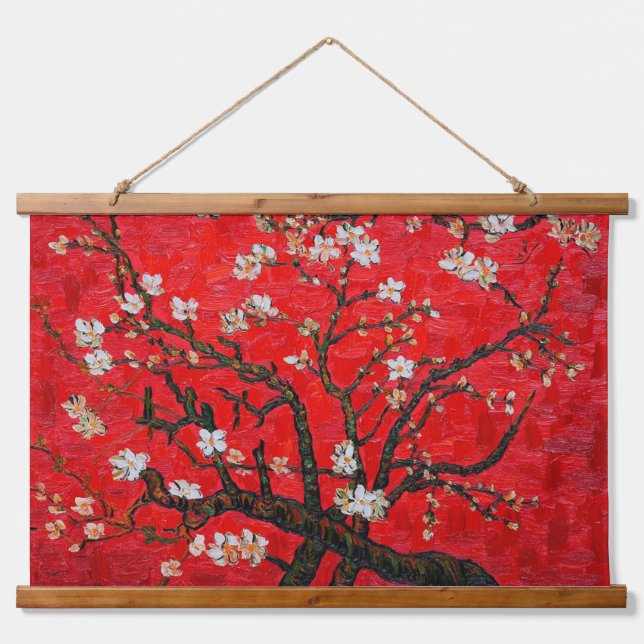 Almond Blossom, Van Gogh Wandteppich Mit Holzrahmen (Vorne)