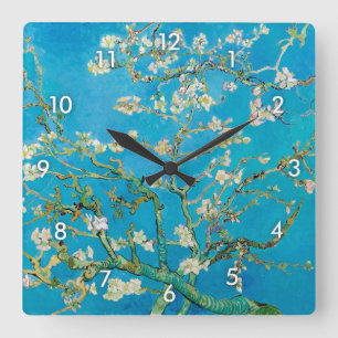 Almond Blossom, Vincent van Gogh Quadratische Wanduhr