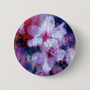Almond Blossom Watercolor Button