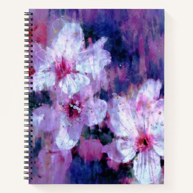 Almond Blossom Watercolor Notizbuch (Vorderseite)