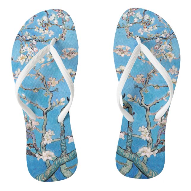 Almond Blossoms Blauer Vincent van Gogh Malerei Flip Flops (Fußbett)