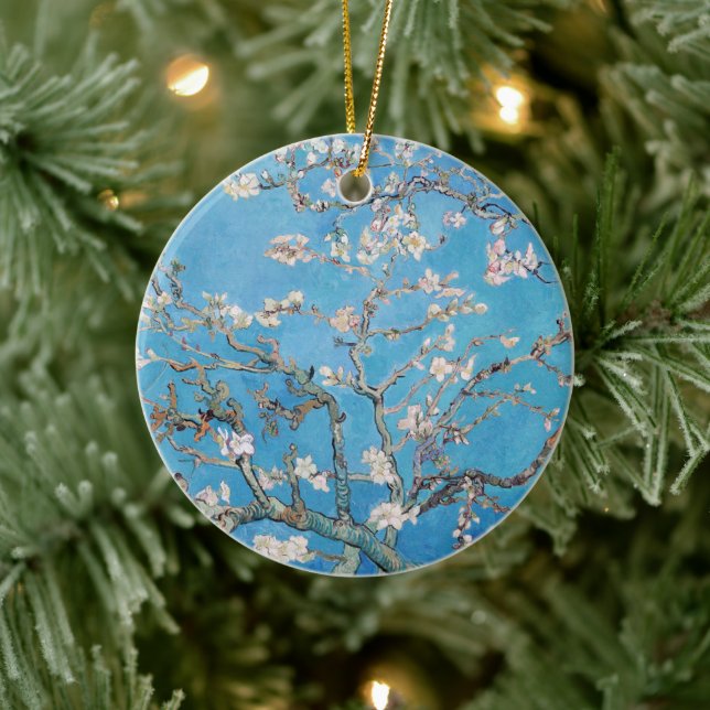 Almond Blossoms Blauer Vincent van Gogh Malerei Keramik Ornament (Baum)