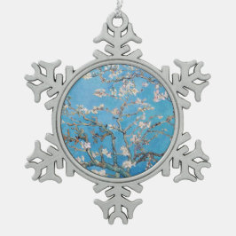 Almond Blossoms Blauer Vincent van Gogh Malerei Schneeflocken Zinn-Ornament