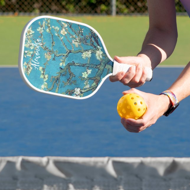 Almond Blossoms Custom Text Pickleball Schläger (InSitu)