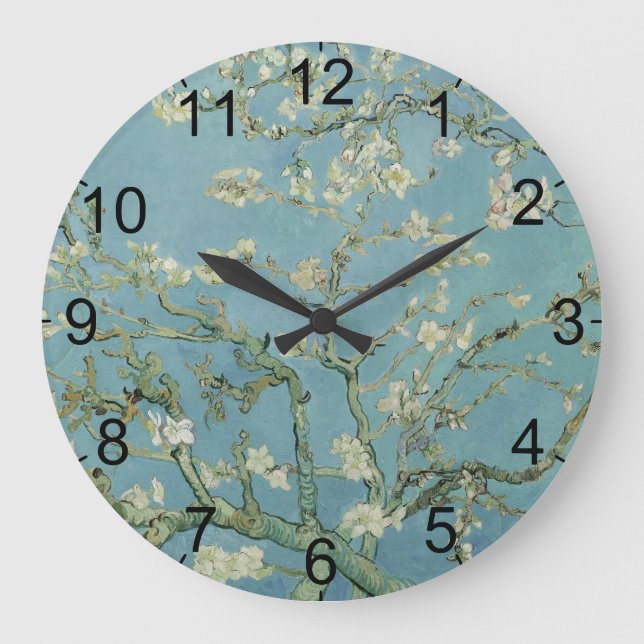 Almond Blossoms Painting by Van Gogh Große Wanduhr (Vorderseite)