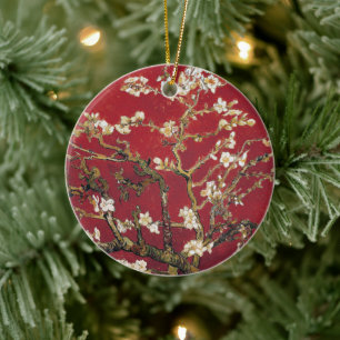 Almond Blossoms Roter Vincent van Gogh Malerei Keramikornament
