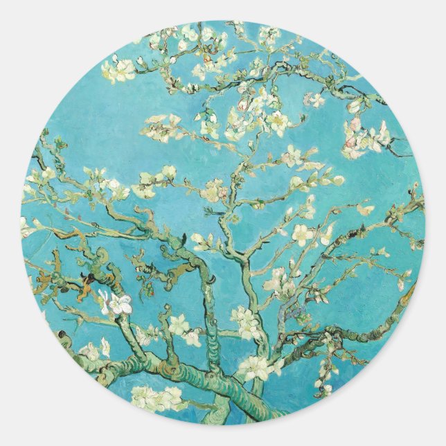 Almond Blossoms | Vincent van Gogh Runder Aufkleber (Vorderseite)