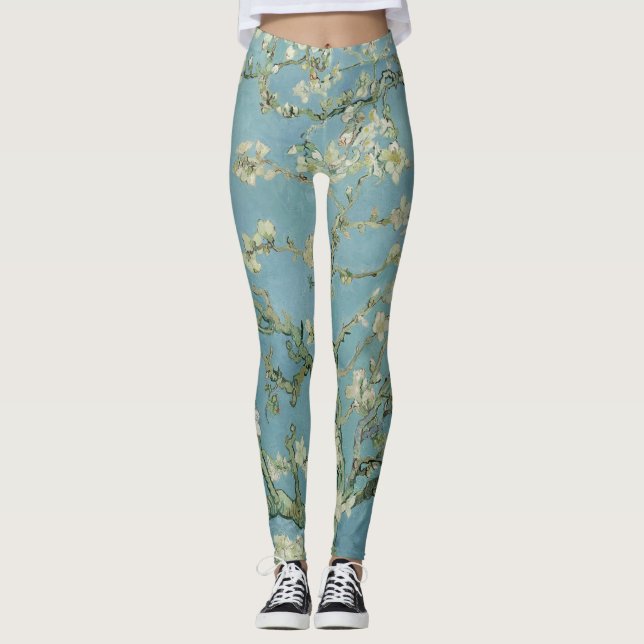 Almond Blossoms von Vincent Van Gogh Fine Art Leggings (Vorderseite)