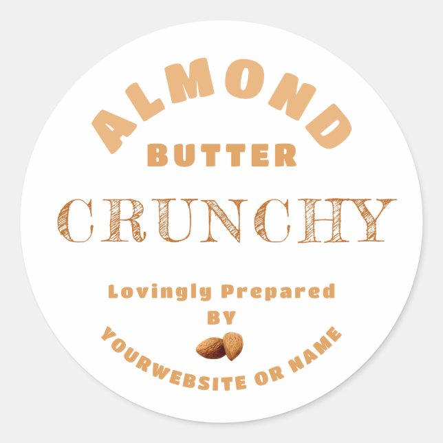 Almond Butter Klassischer Rundaufkleber Runder Aufkleber (Vorderseite)