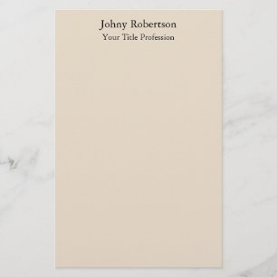 Almond Color Schlicht Elegante Beruflich Moderne Briefpapier