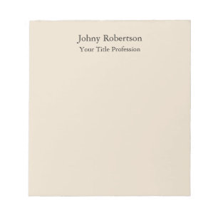 Almond Color Schlicht Elegante Beruflich Moderne Notizblock