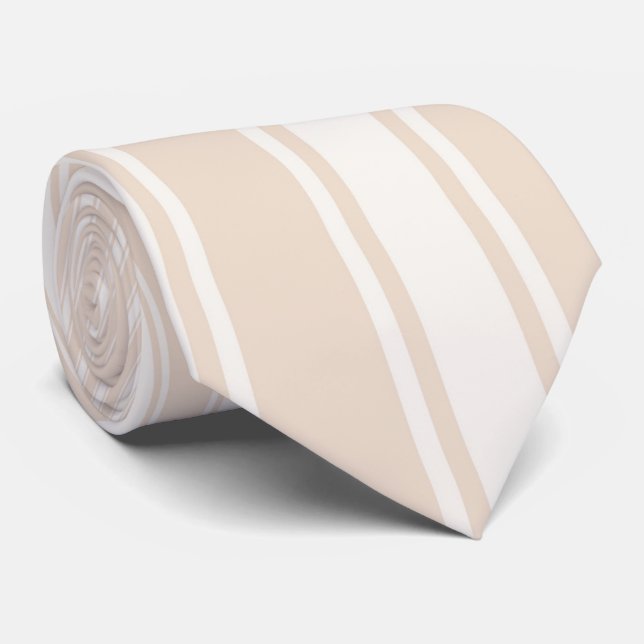 Almond Color Stripe Funky Muster Krawatte (Gerollt)