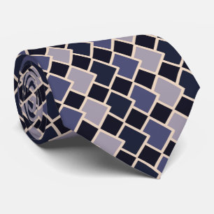 Almond Lila Navy Geometric Diamond Shape Krawatte