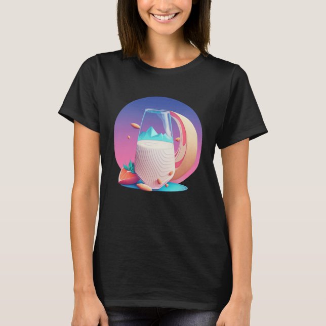 Almond Milk Synthwave 80er Retrowave Ästhetik T-Shirt (Vorderseite)