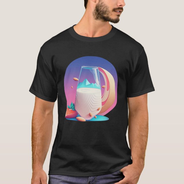 Almond Milk Synthwave 80s Retrowave Aesthetic T-Shirt (Vorderseite)