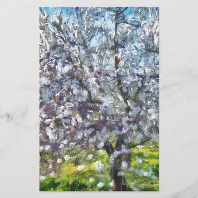 Almond Tree Blossom Kunstmalerei Briefpapier (Vorderseite)