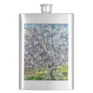 Almond Tree Blossom Kunstmalerei Flachmann