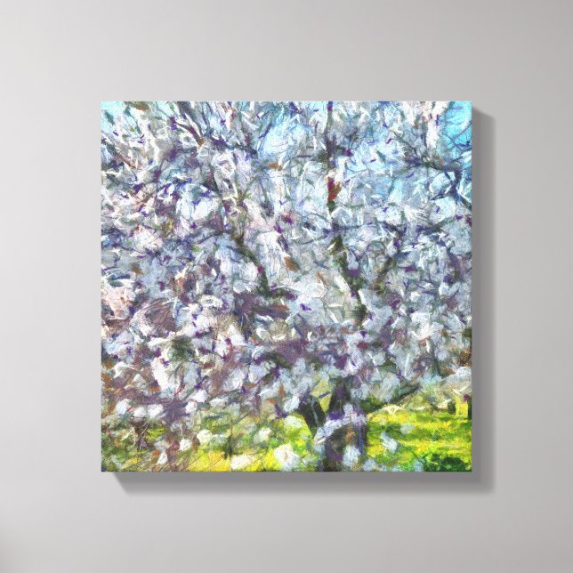 Almond Tree Blossom Kunstmalerei Leinwanddruck (Vorderseite)
