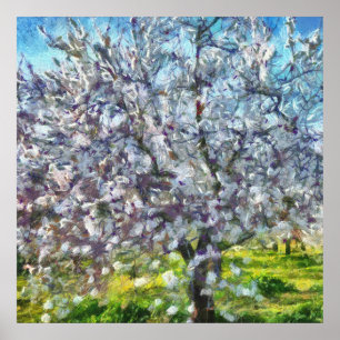 Almond Tree Blossom Kunstmalerei Poster