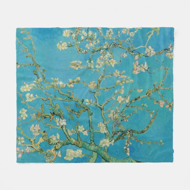 Almond Tree blühend von Van Gogh Fleecedecke (Vorderseite (Horizontal))