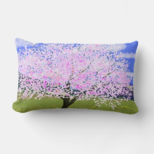 Almond Tree in Bloom Lendenkissen (Vorderseite)
