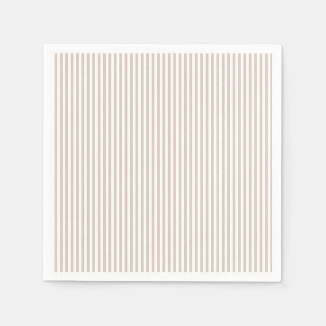 Almond & White Stripes Serviette (Vorderseite)