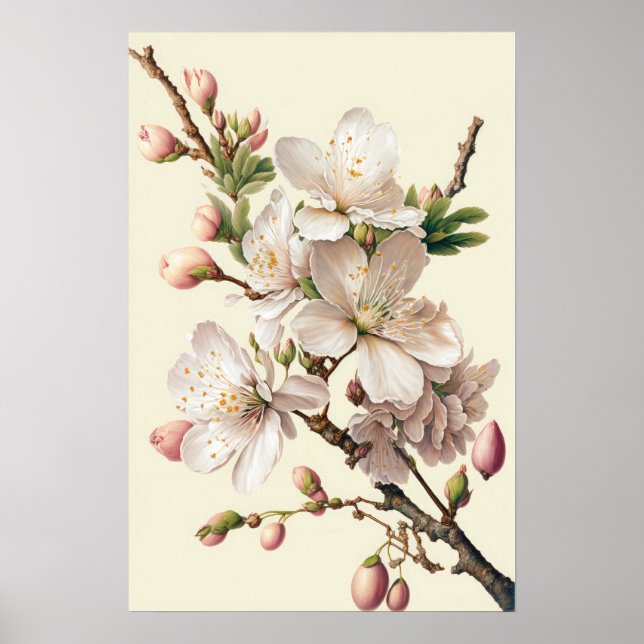 Almons Blossoms Blume Art Print Poster (Vorne)