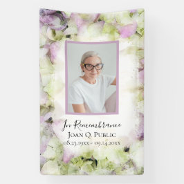 Almost Pink Hydrangea Flower Funeral Memorial Banner